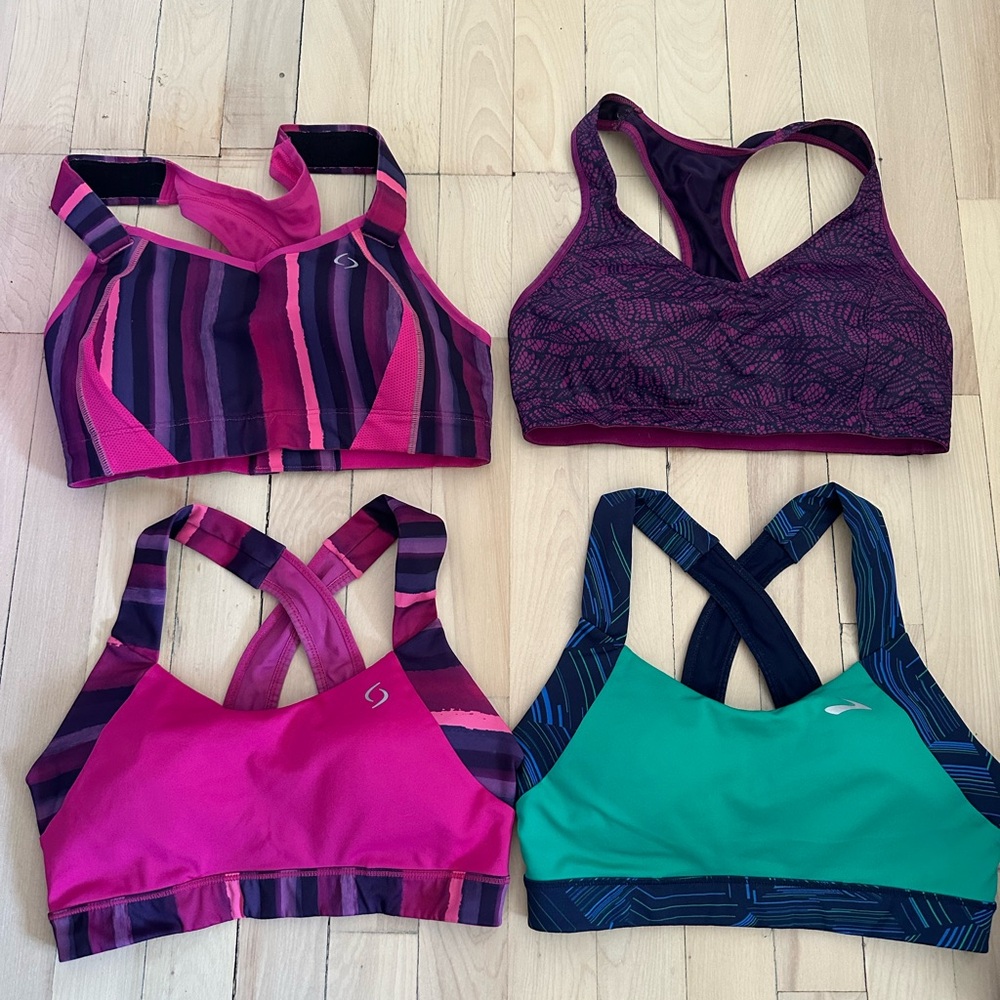 Bundle of 4 Brooks Racerback Sports Bras